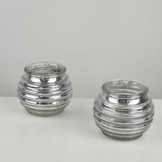 Silver Glass Tea Light Votive